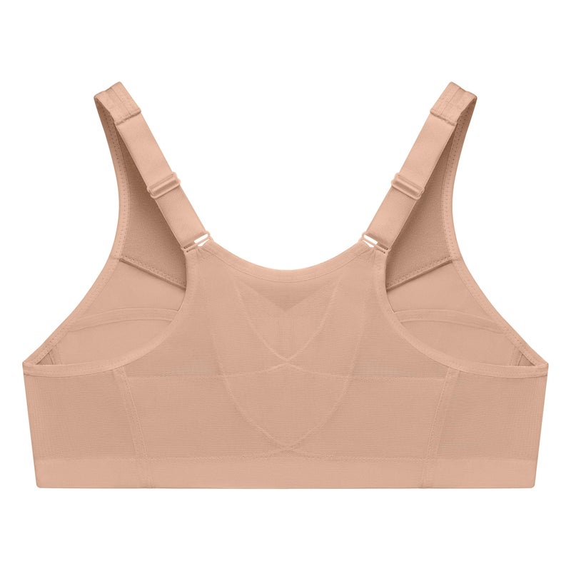 Glamorise Posture Back Front-Closure Full Figure Plus Size MagicLift Bra Wirefree #1265 CafÃ© - Image 4